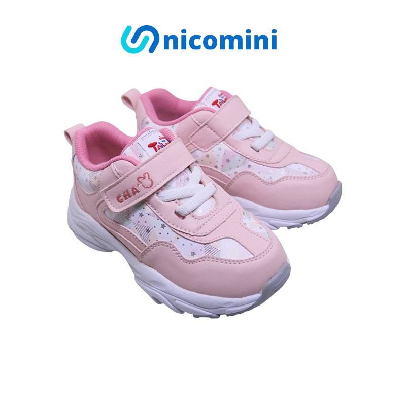 nicomini老爹機能鞋-D025粉白星